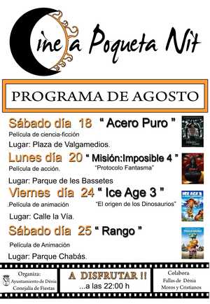  LA PROJECCIÓ DE ´´ACERO PURO´´ ESTRENA EL ´´CINE A POQUETA NIT´´ D´AGOST 