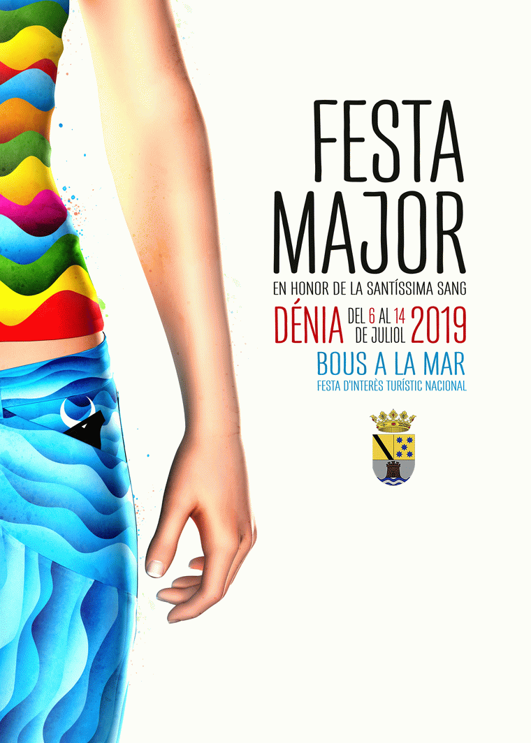  
El cartell ‘Participa’, de Rubén Lucas, anunciarà la Festa Major de Dénia 2019