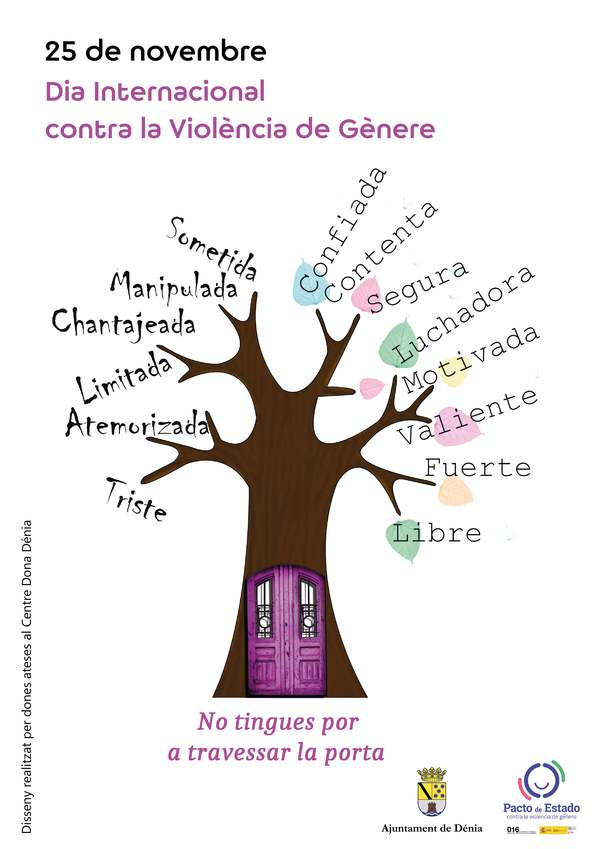  Entidades y asociaciones colaboran con el Ajuntament de Dénia en la organización de una programación del Día Internacional contra la violencia de género variada y participativa 