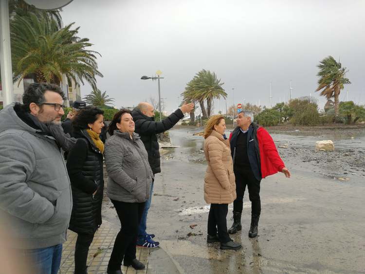  
El delegat del Govern en funcions visita les zones afectades pel temporal a Dénia