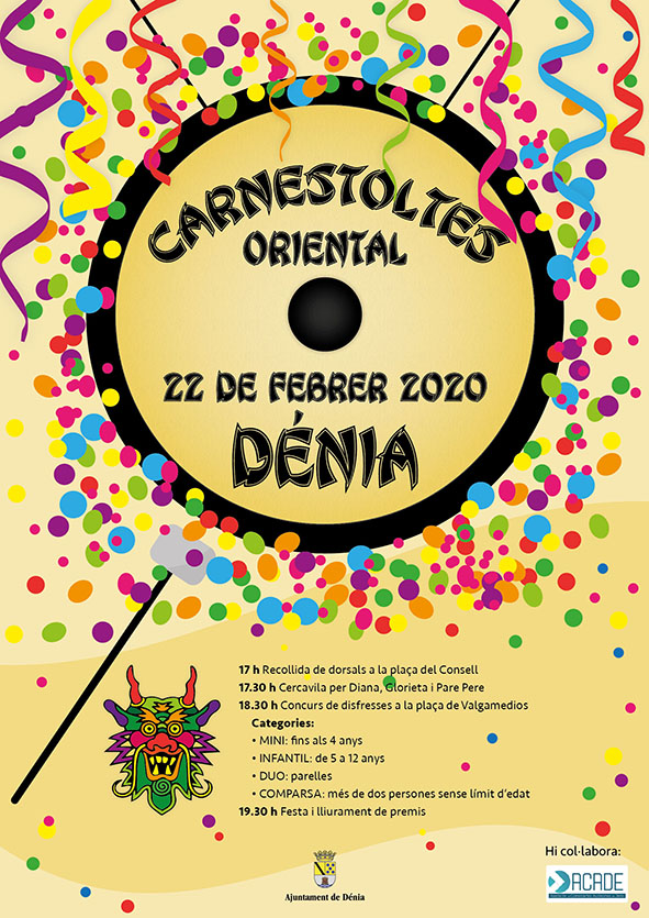 El dissabte 22 de febrer, Carnestoltes a Dénia