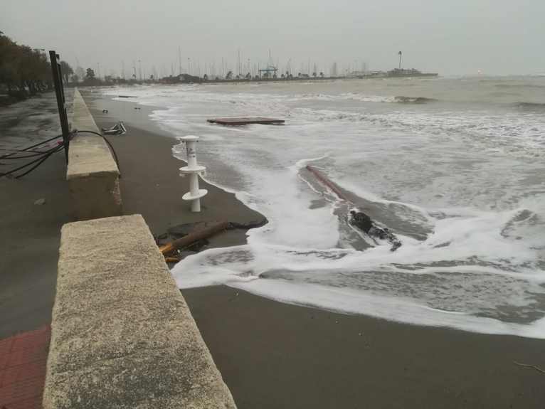 Paseo de la Marineta después del temporal