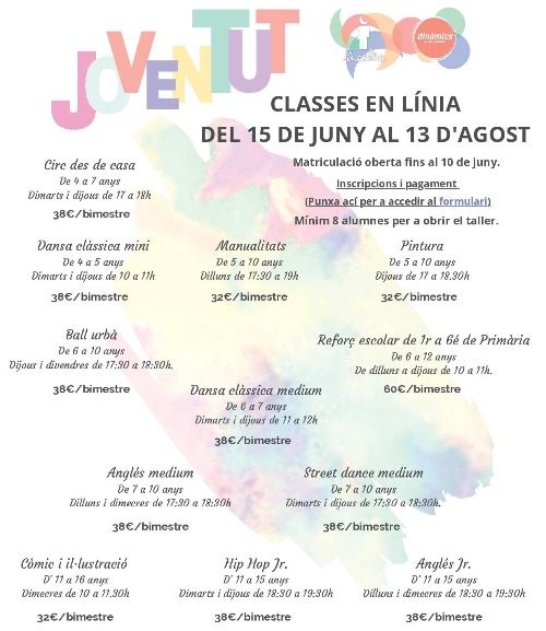 Juventud Dénia ofrece cursos en linea de los programas Llunàtics y Dinàmics para el verano