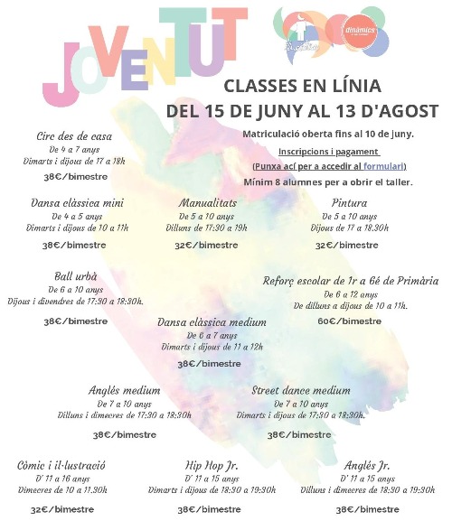 Joventut Dénia ofereix cursos en línia dels programes Llunàtics i Dinàmics per a l'estiu