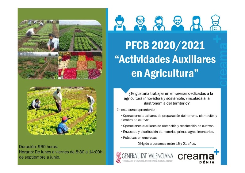  Creama Dénia ofrece un nuevo programa formativo de actividades auxiliares en agricultura ligado al proyecto “Bancalet” de la Ciudad Creativa de la Gastronomía 