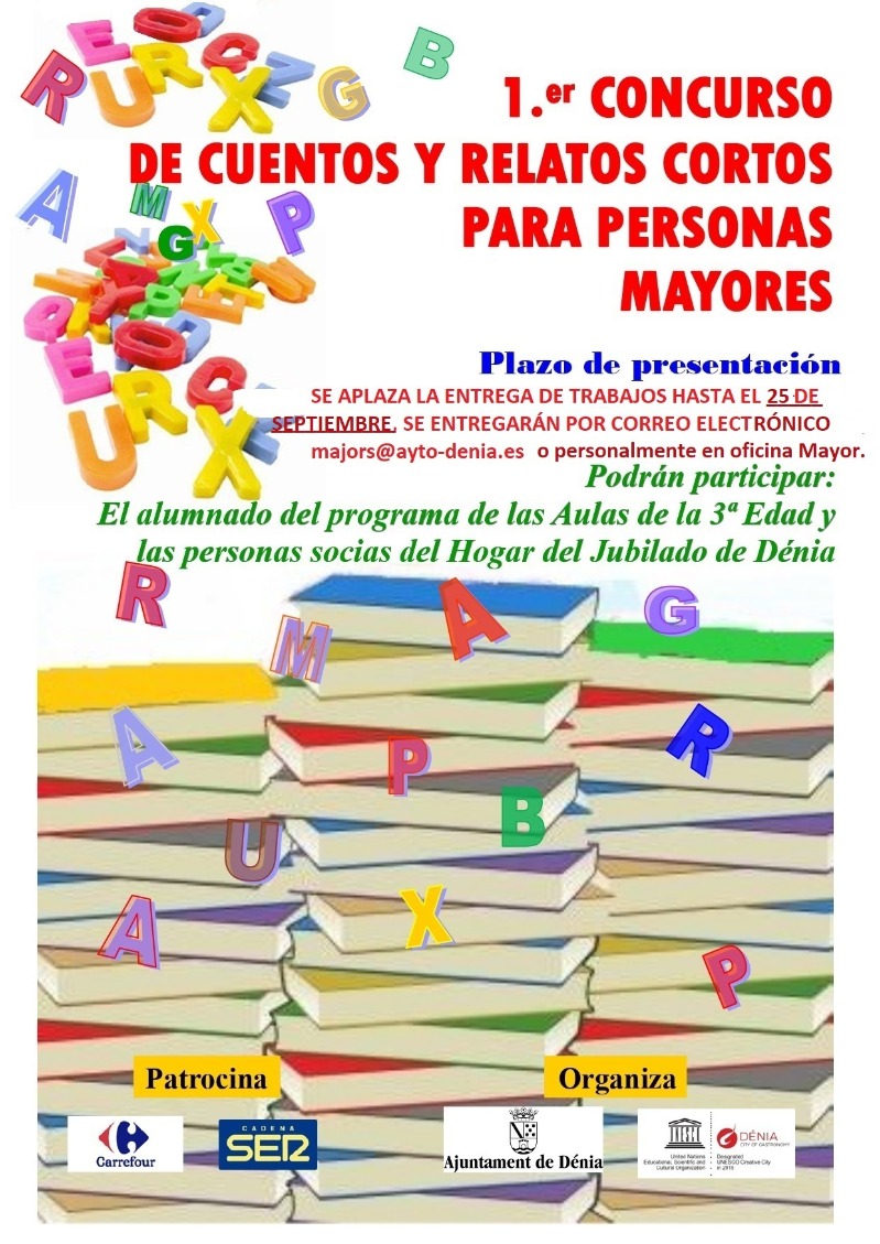 El concurso de cuentos y relatos cortos escritos por personas mayores amplía el plazo de pre...