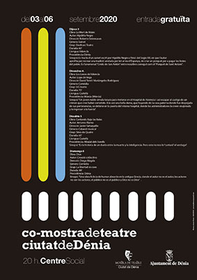  La Mostra de Teatre "Ciutat de Dénia" se celebrará del 3 al 6 de septiembre con un formato más reducido para adaptarse a la situación sanitaria 