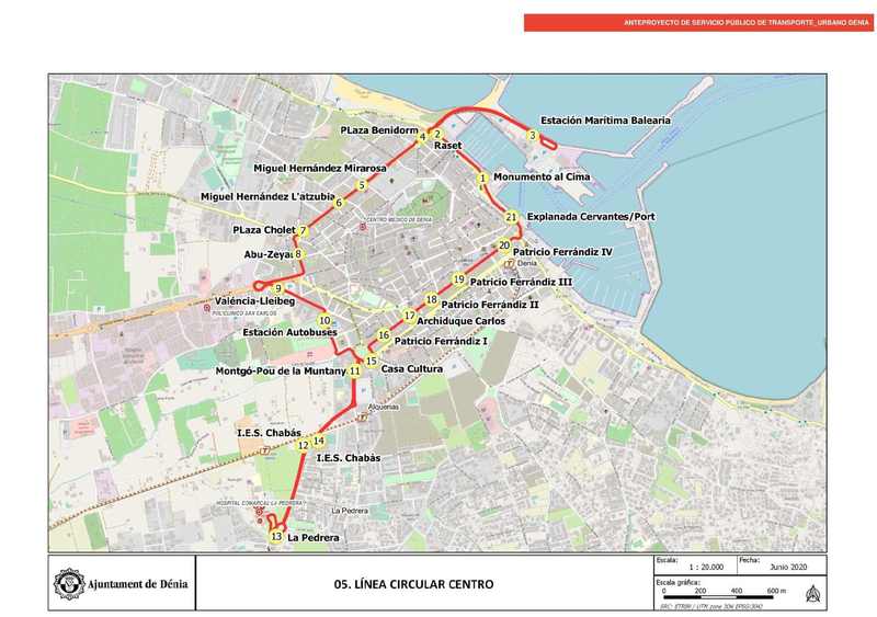 El anteproyecto del nuevo servicio de transporte público prevé una línea de autobús circular...
