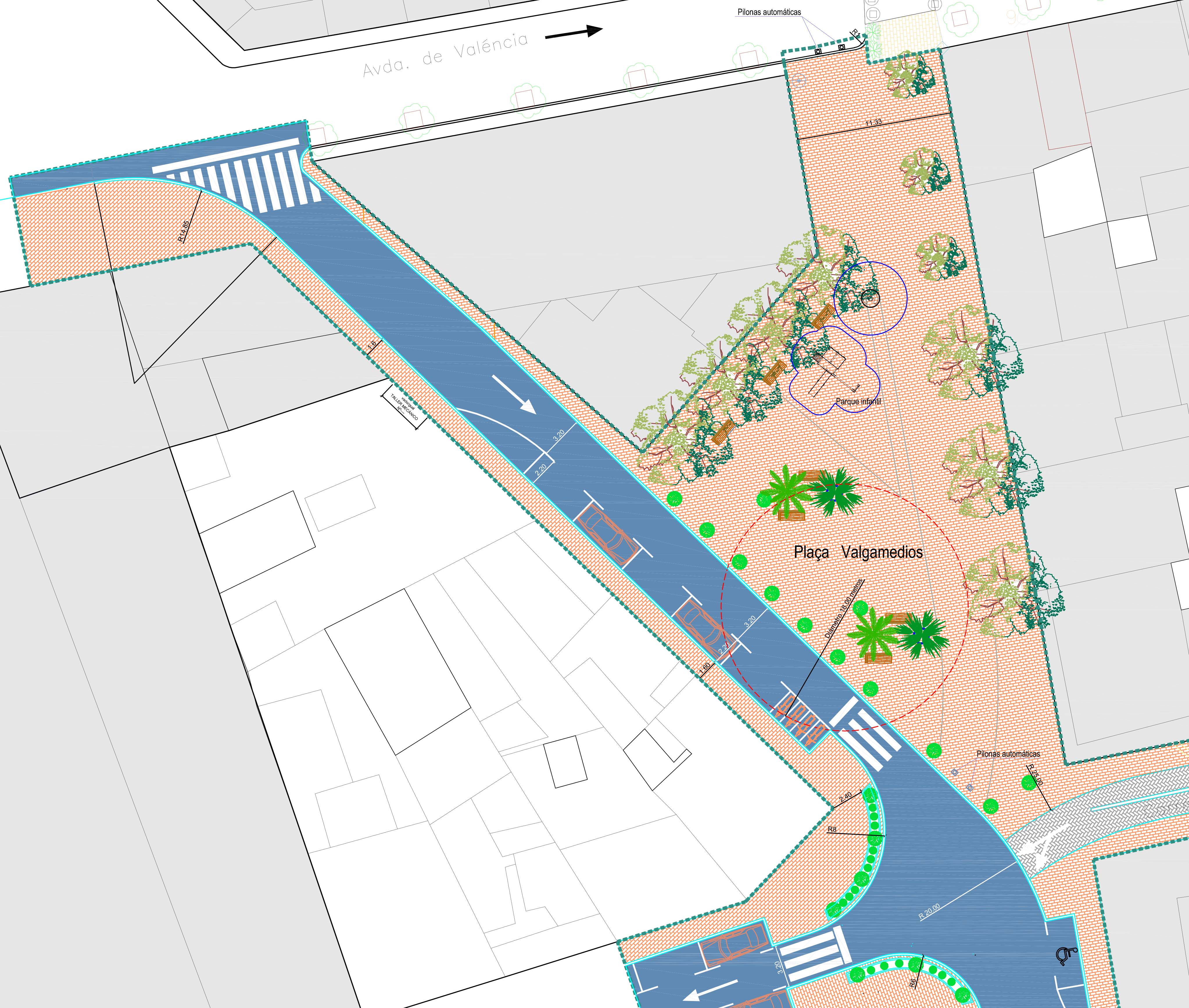 El proyecto para finalizar las obras de la plaza Valgamedios: plataforma única y jardineras ...