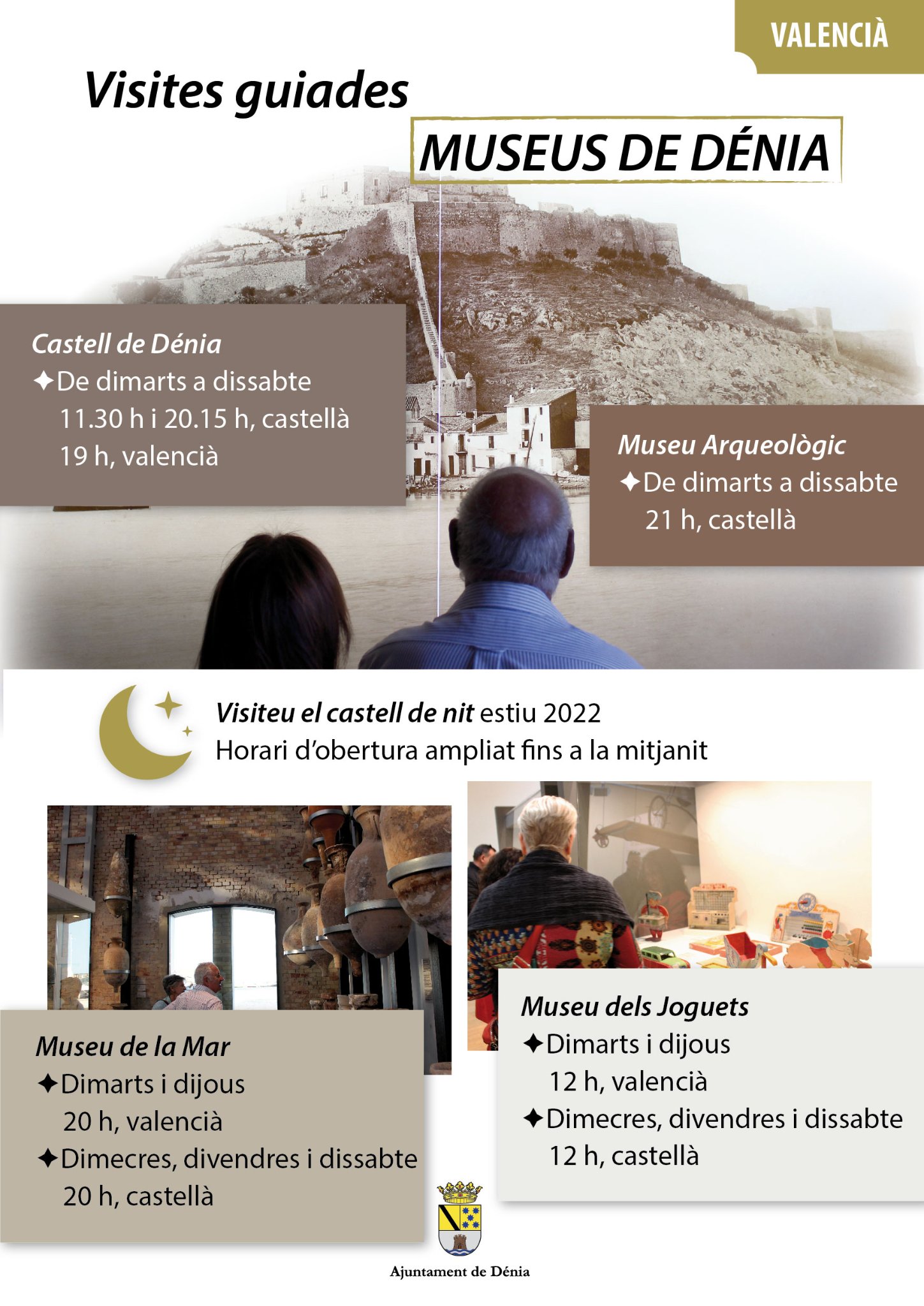  La oferta de visitas guiadas en el Castillo y los museos de la ciudad durante el verano incorpora el valenciano y aumenta su frecuencia 