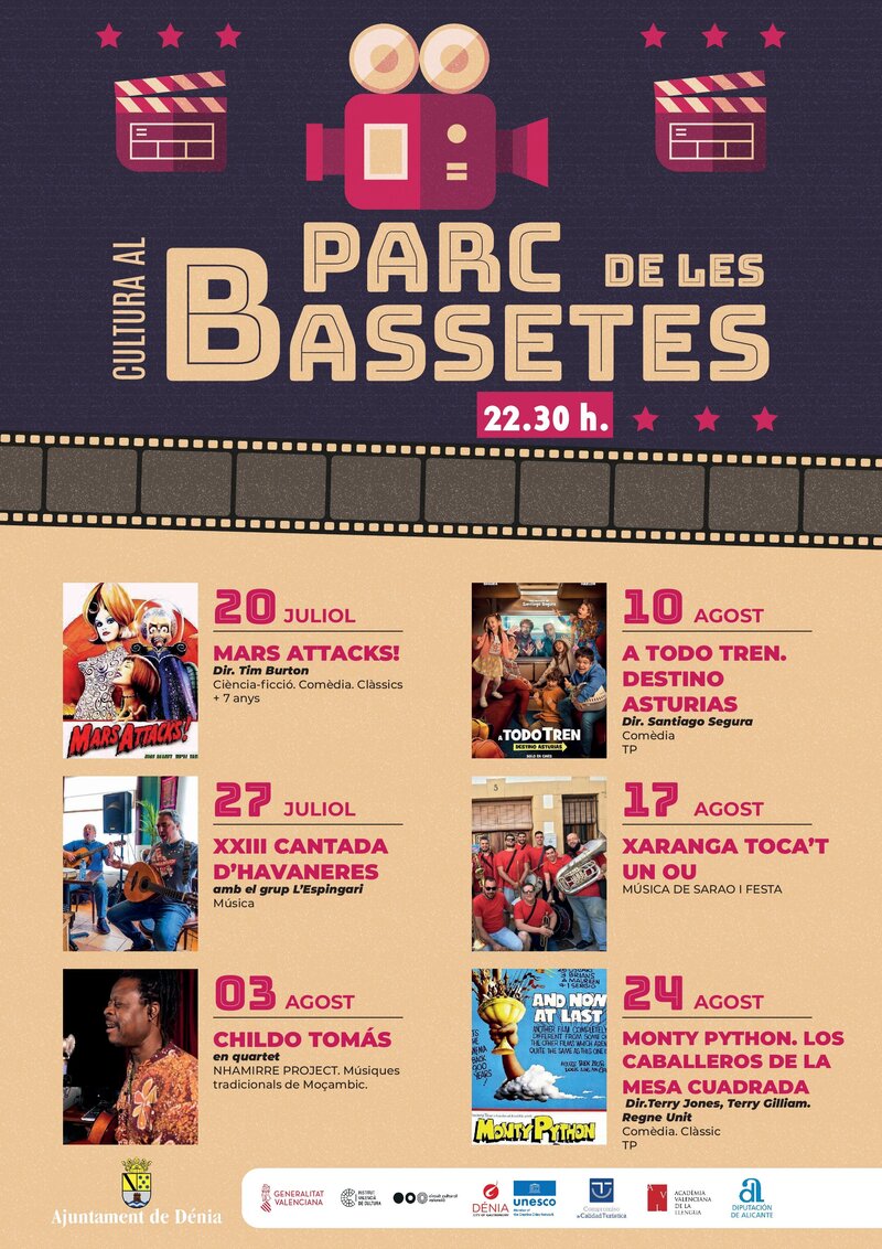 Cultura programa actuaciones musicales y cine en el parque de Les Bassetes para las noches d...