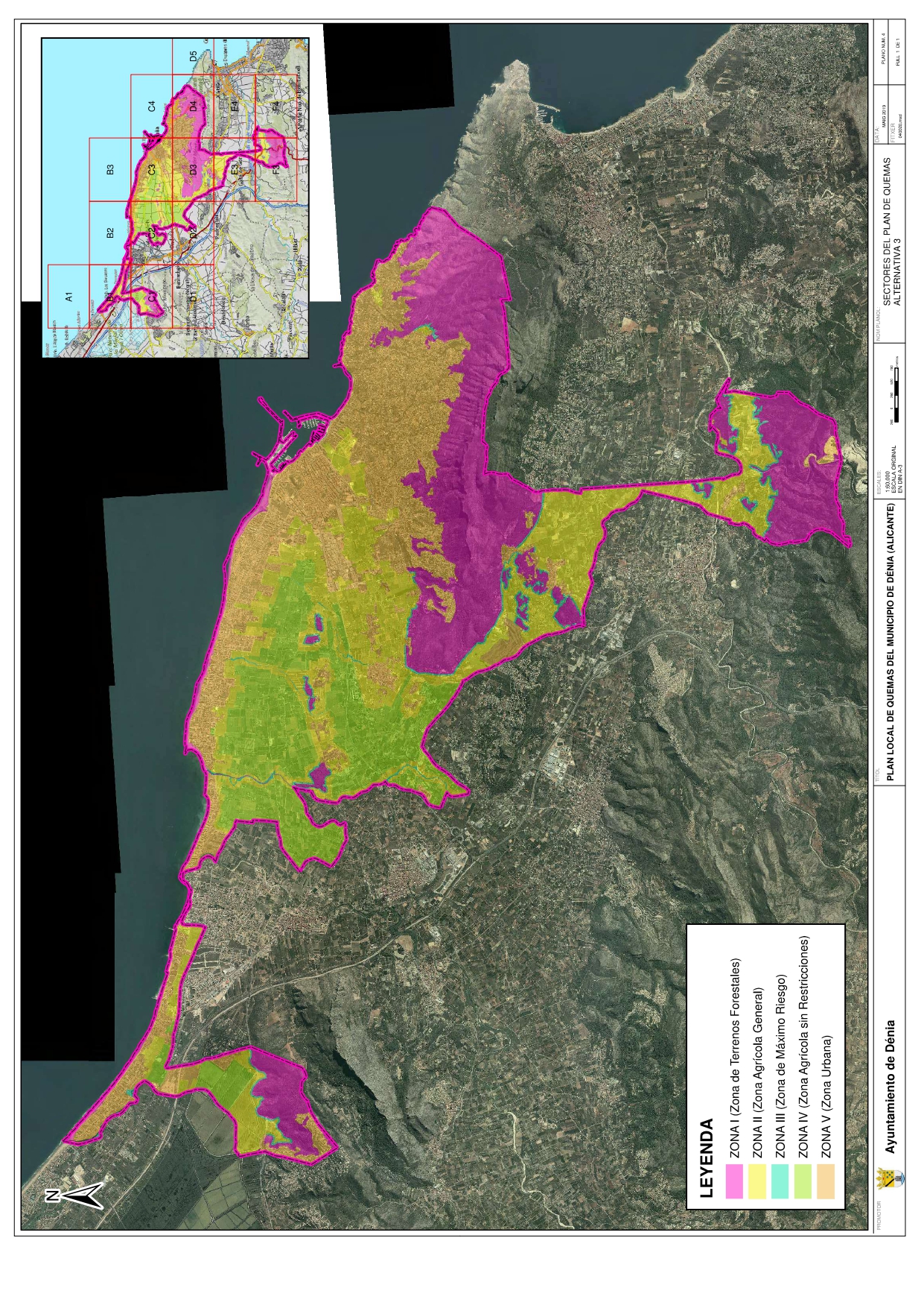 Pla amb les noves zones del Pla de Cremes de Dénia