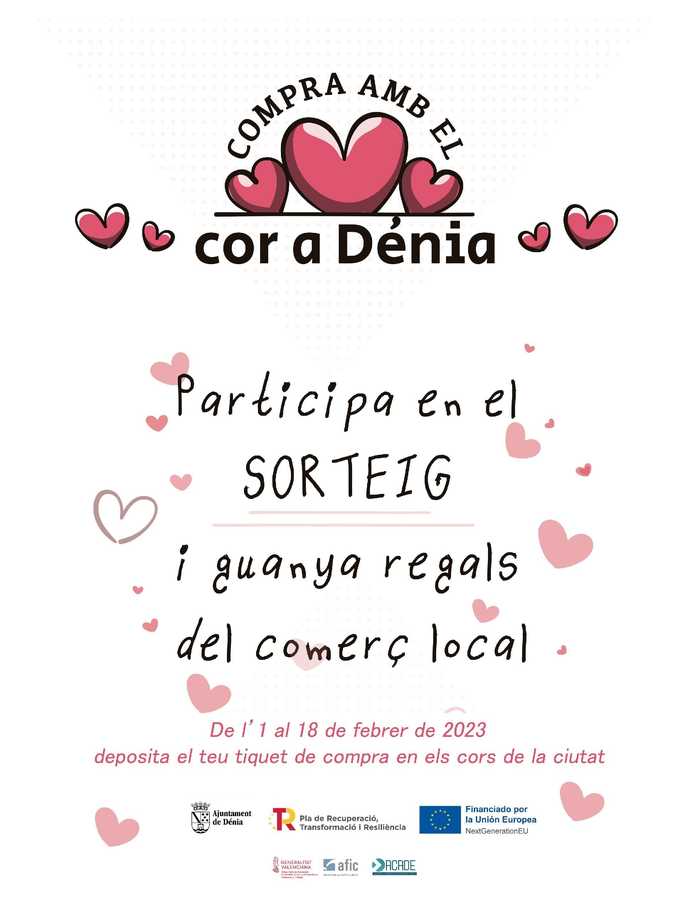 La campaña “Compra amb el cor a Dénia” incentiva las compras en el comercio local con un sor...