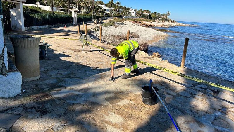 Reparación del paseo de las Rotas 