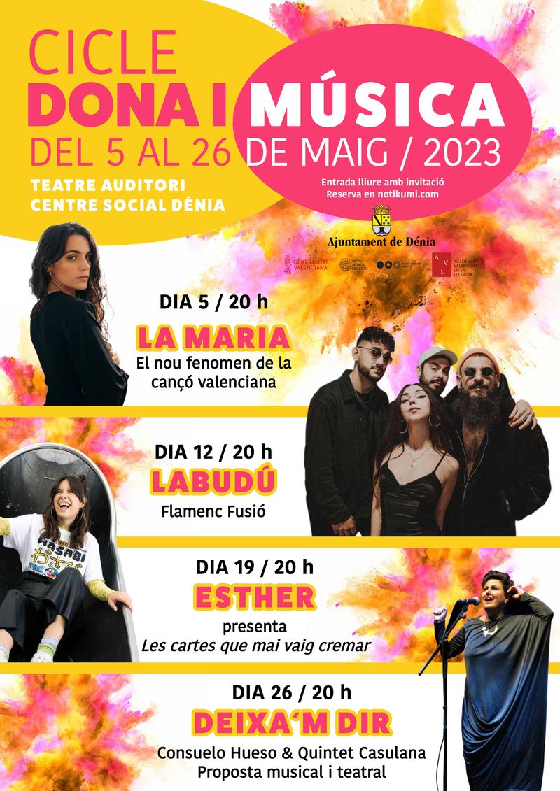 Dénia celebra el cicle ‘Dona i Música’ amb concerts tots els divendres de maig al Centre Social