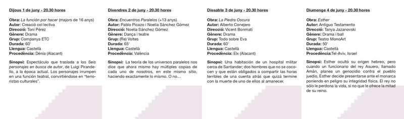 La 32.ª Muestra de Teatro Ciudad de Dénia se celebra del 1 al 10 de junio en el Centro Social