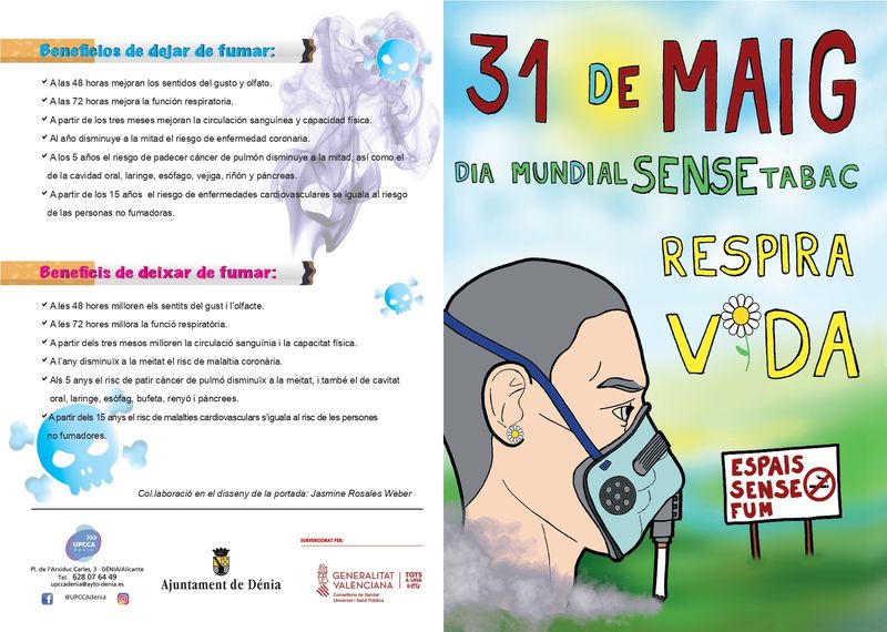 Dénia lucha contra el tabaquismo el Día Mundial Sin Tabaco con la campaña ‘Respira Vida’