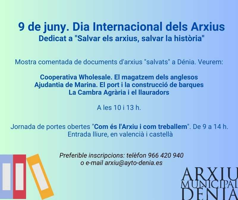  Dénia celebra el Día de los Archivos difundiendo la historia de tres fondos documentales salvados del olvido y la destrucción 