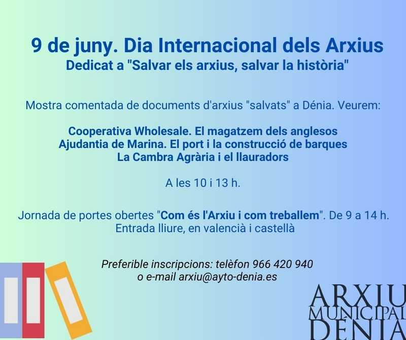 Dénia celebra el Día de los Archivos difundiendo la historia de tres fondos documentales sal...