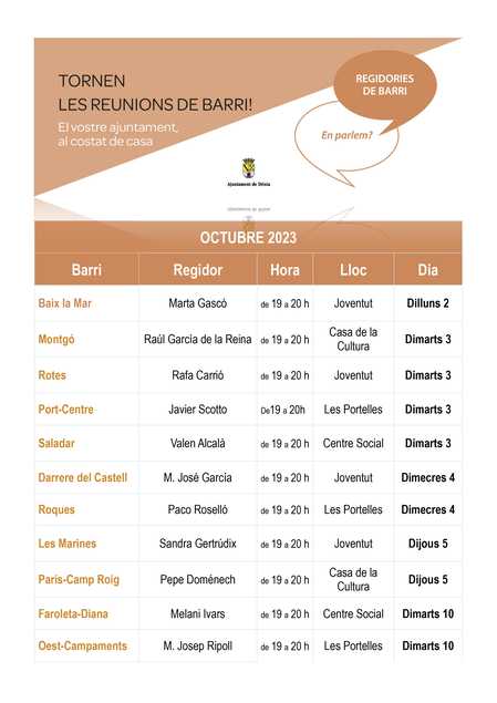 Comienzan las reuniones de barrio en Dénia