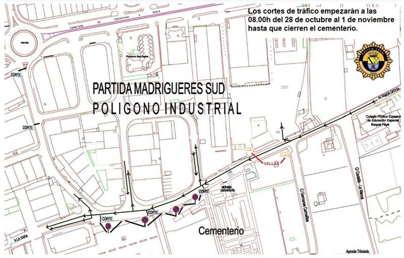 Dénia estableix un operatiu policial especial en els accessos al cementeri per a Tots Sants