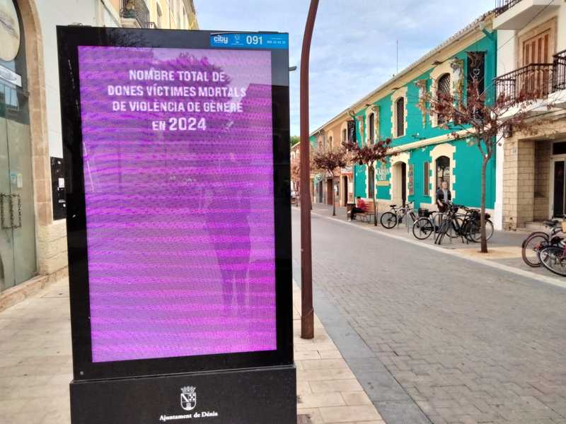 Dénia trasllada els comptadors de víctimes de violència de gènere als mupis digitals distrib...
