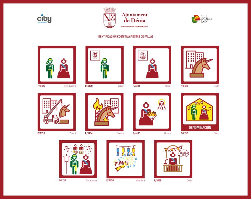 L'Ajuntament de Dénia presenta uns pictogrames inclusius per a les festes de Falles