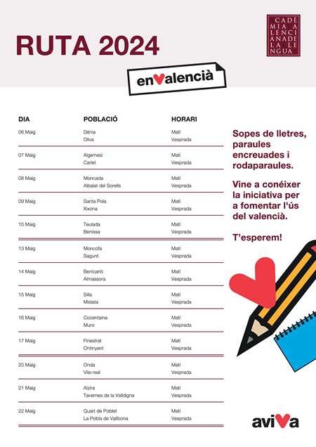 La campaña de la Acadèmia Valenciana de la Llengua para fomentar el uso del valenciano se co...