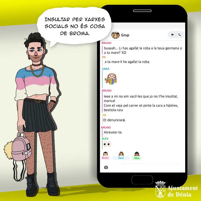 El Ajuntament de Dénia lanza una campaña contra la discriminación sexual y el odio digital
