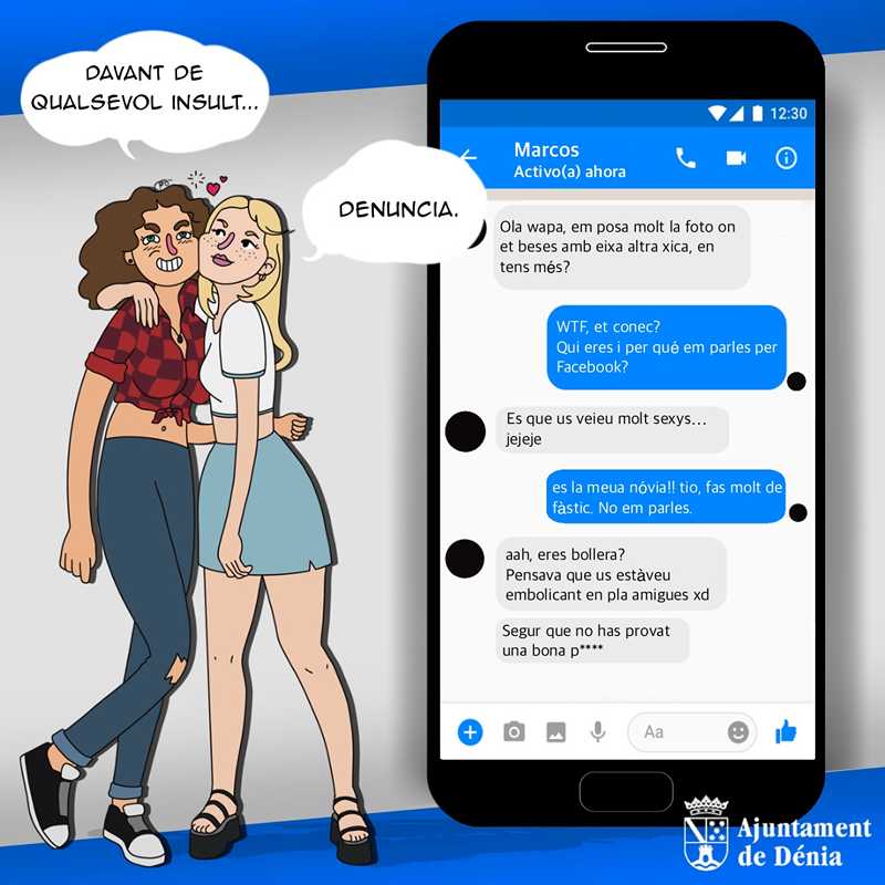 El Ajuntament de Dénia lanza una campaña contra la discriminación sexual y el odio digital