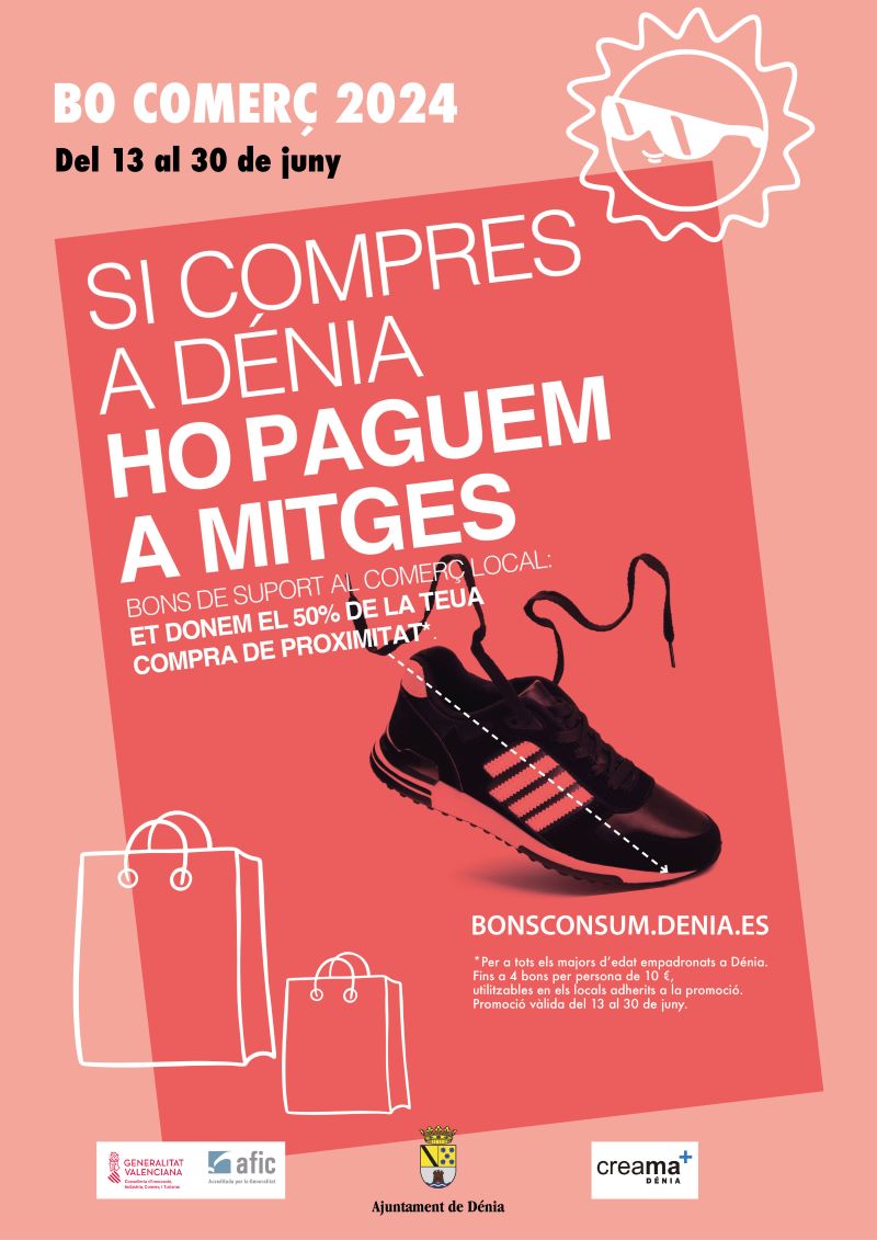  Dénia lanza la campaña “Bonos comercio” para incentivar las compras en el comercio local 