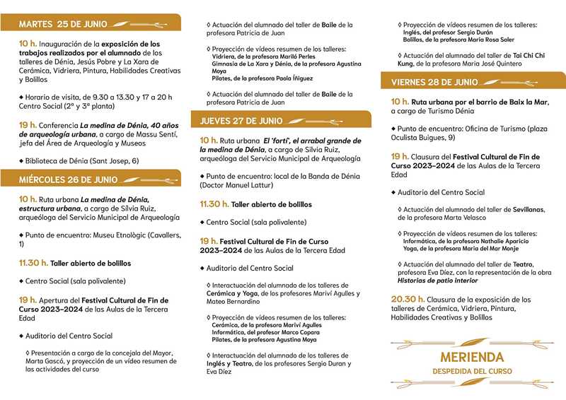 Festival cultural de fi de curs de les Aules de la Tercera Edat de Dénia