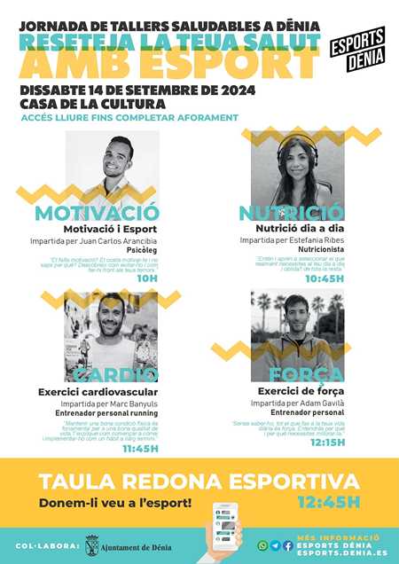 Dénia organitza la jornada de tallers "Reseteja la teua salut" amb experts en espo...