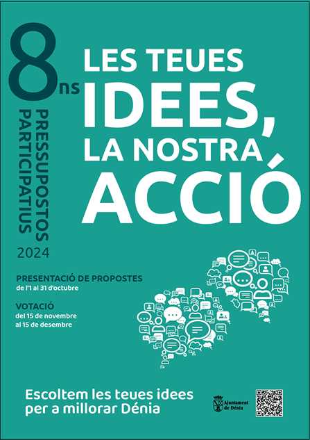  El Ajuntament de Dénia abre hoy el plazo para la presentación de propuestas a los 8.º presupuestos participativos 