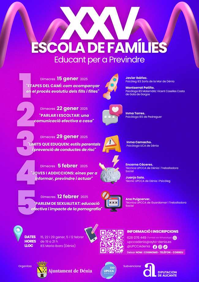 L’Escola de famílies ’Educant per a previndre’ celebra la 25a edició enguany
