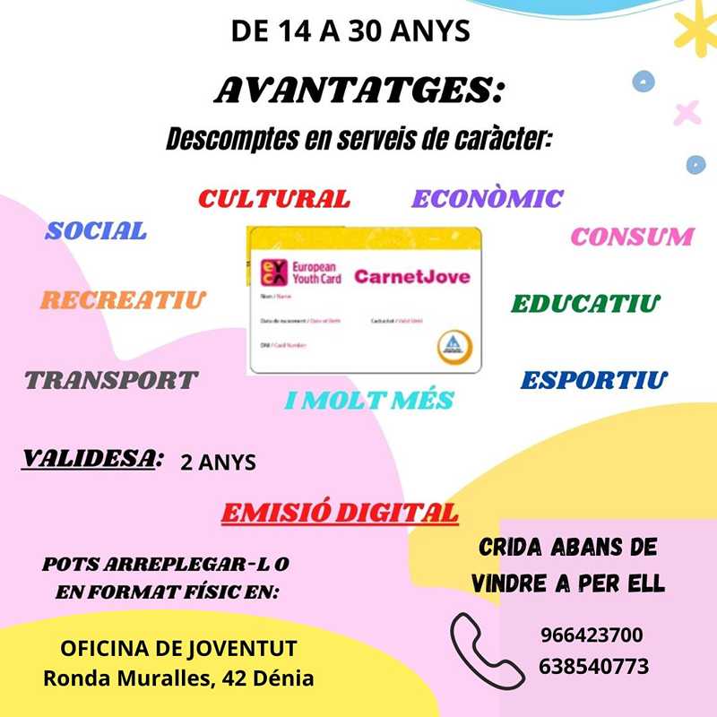 Nous descomptes i avantatges amb el Carnet Jove