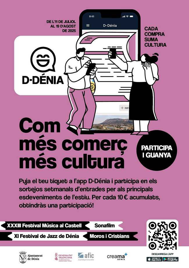  Dénia lanza la campaña “Cuanto más comercio, más cultura” para promocionar las compras en el comercio local 