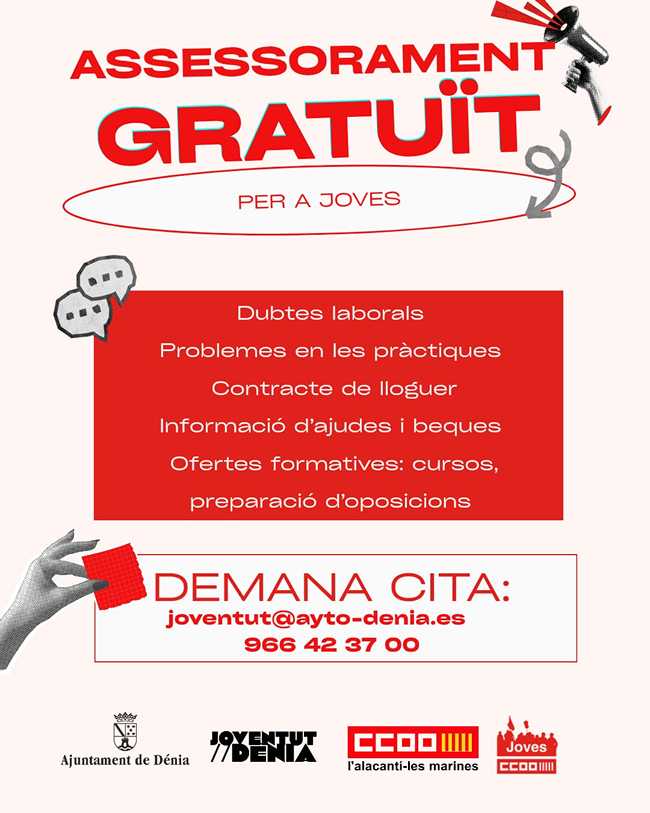 

L’Ajuntament de Dénia i CCOO posen en marxa un nou servei gratuït d’assessorament labora...
