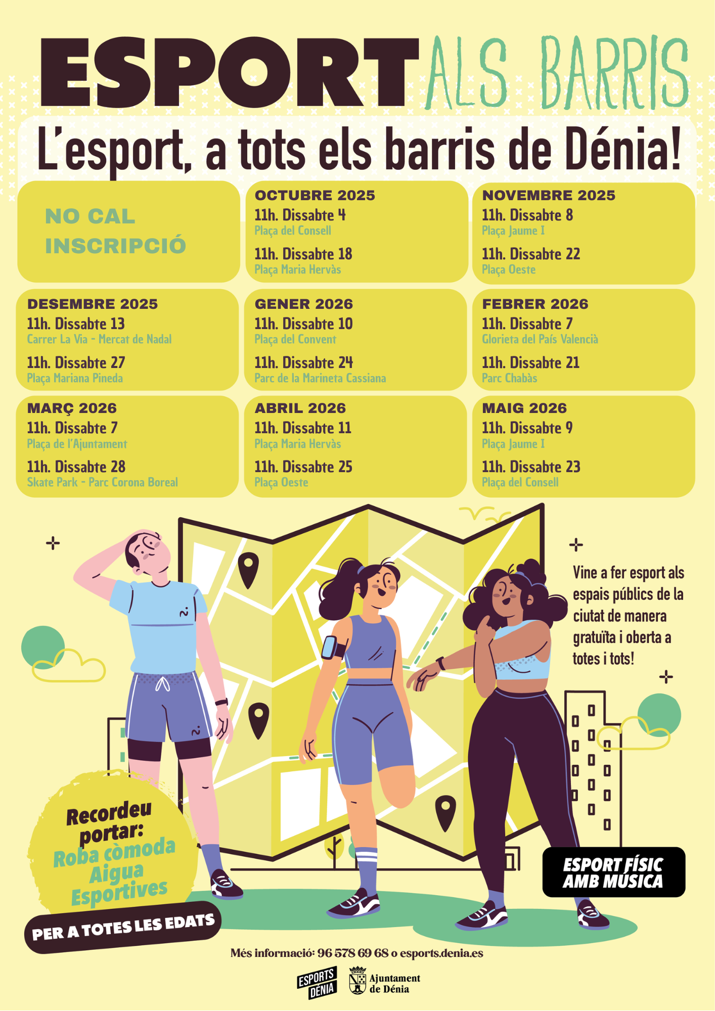  Dénia volverá a llenar las plazas y parques de salud con “Esports als barris” 