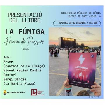  Dénia recibe al cantante de La Fúmiga, Àrtur Martínez, en un especial del Podcast Jove y en la presentación del libro “Havia de passar”. 