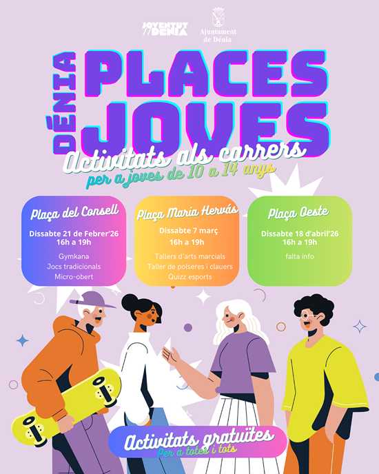  Juventud Dénia estrena este sábado “Plazas Jóvenes” y celebra el Carnaval Joven aplazado por la meteorología 