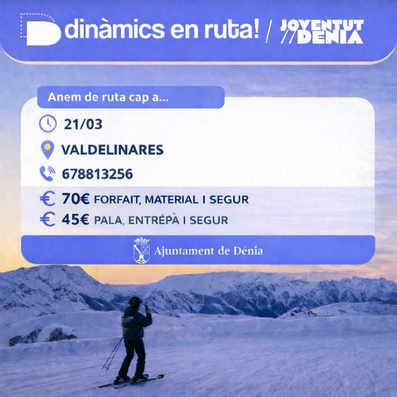 Juventud Dénia organiza una excursión a la estación de esquí de Valdelinares