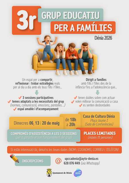 Foto Dénia impulsa una nova edició del Grup Educatiu per a Famílies d’acompanyament a la criança ...
