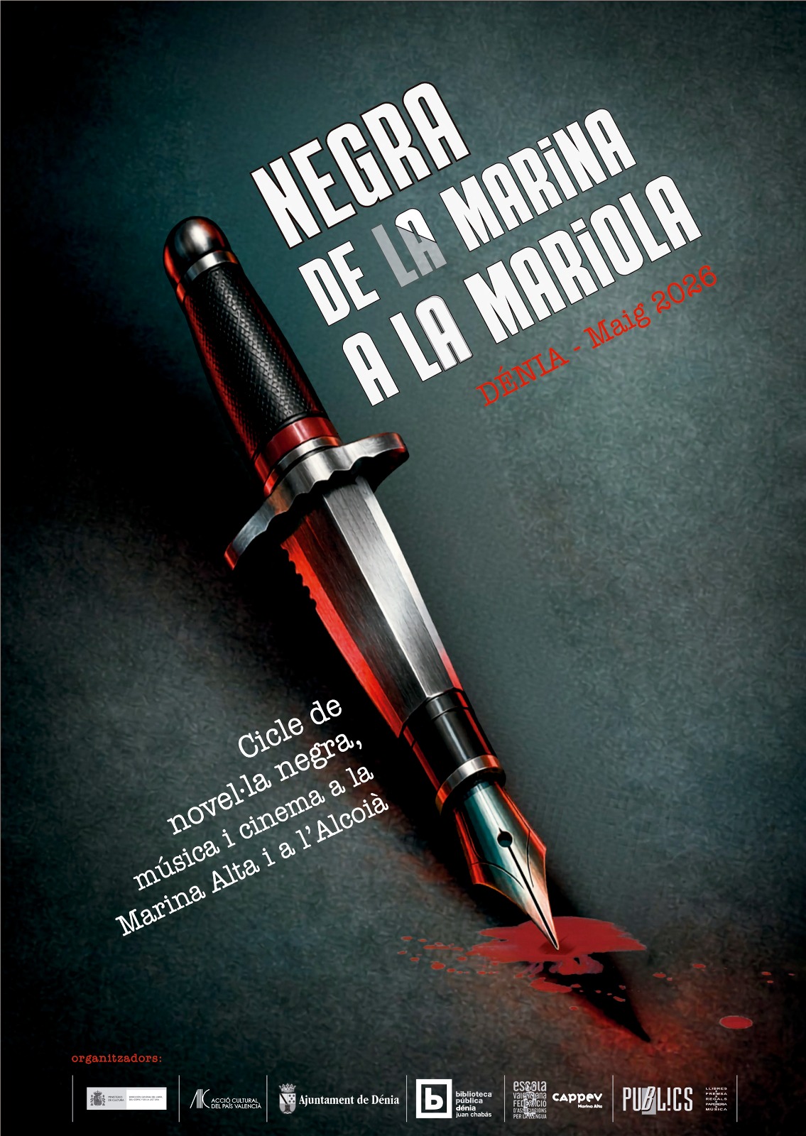  'Negra de la Marina a la Mariola', el nuevo ciclo de la Biblioteca de Dénia dedicado a la novela negra en valenciano 