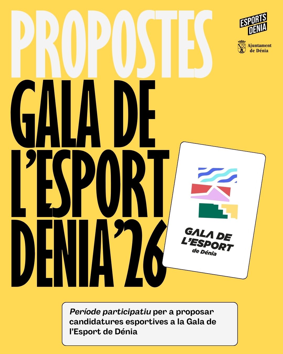 Dénia convida la ciutadania a participar en la Gala de l’Esport 2026 proposant candidatures