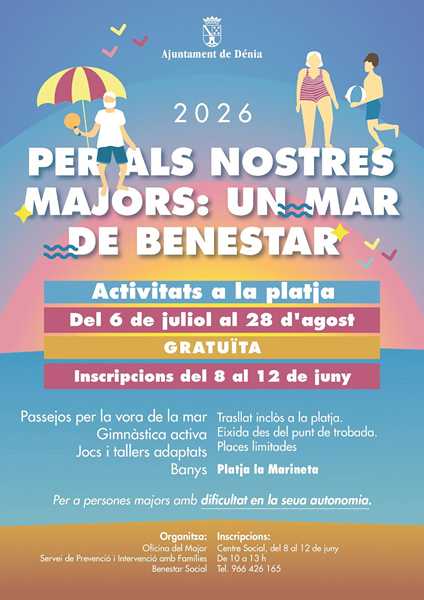  El Ajuntament organiza una nueva edición de la campaña “Un mar de bienestar” de actividades en la playa para las personas mayores 