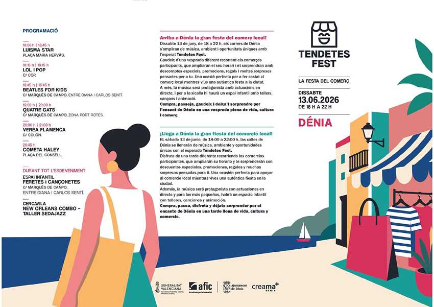  Tendetes Fest, la fiesta del comercio local, celebra las compras en Dénia con descuentos especiales, música y animación en la calle 