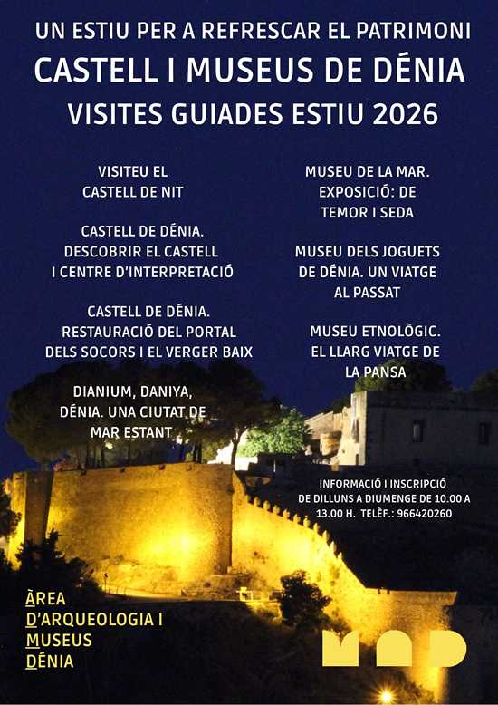  Un verano para refrescar el patrimonio:  empieza la oferta estival de visitas guiadas al Castell y los museos de Dénia 