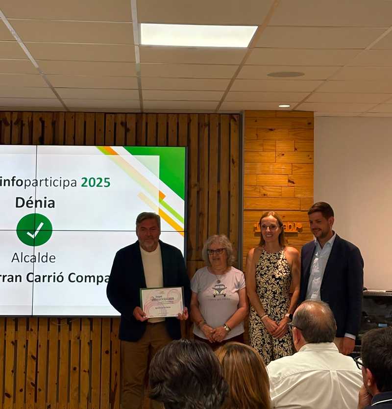  Dénia revalida por sexto año consecutivo el Sello Infoparticipa que reconoce la transparencia y la calidad de la comunicación pública local de los ayuntamientos 