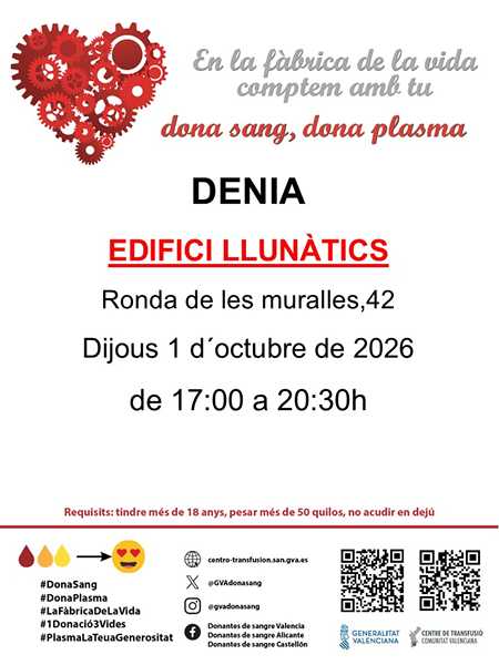  Más de un centenar de personas acuden al Maratón de donación de sangre de Dénia 